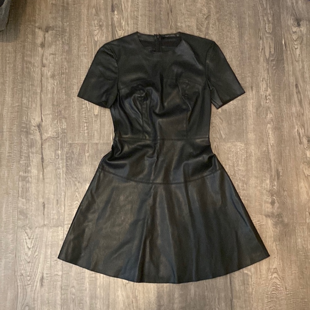 Zara black leather dress